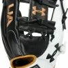 11.5 Inch Under Armour Genuine Pro 2.0 Black/White/Caramel Adult Infield Baseball Glove UAFGGP2-1150I -baseball Sales 11 5 inch under armour genuine pro 2 0 black white caramel adult infield baseball glove uafggp2 1150i 4