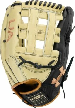 12.75 Inch Under Armour Genuine Pro 2.0 Cream/Black/Caramel Adult Outfield Baseball Glove UAFGGP2-1275H
