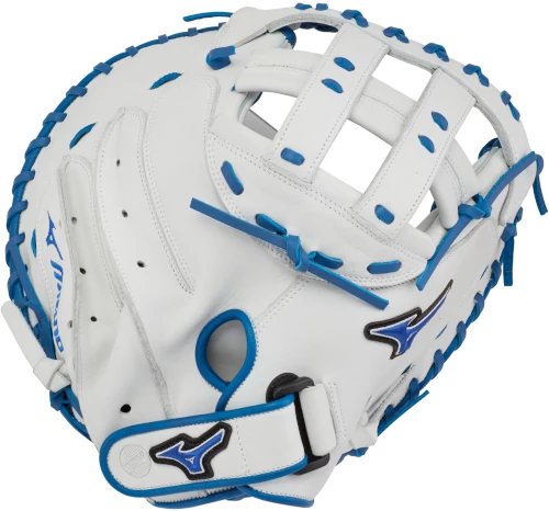 34 Inch Mizuno MVP Prime SE GXS50PSE7 White/Royal Women's Fastpitch Softball Catcher Mitt 312645 3 34 Inch Mizuno MVP Prime SE GXS50PSE7 White/Royal Women's Fastpitch Softball Catcher Mitt 312645