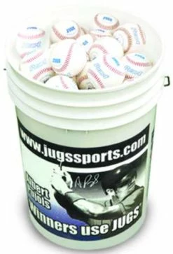 JUGS B5210 Bucket Of Pearl Leather Baseballs
