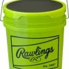 Rawlings B612RFPBPBUCK Combo 6 Gallon Optic Yellow Bucket W/ 12 RFPBP12SY Fastpitch Softballs -baseball Sales rawlings b612rfpbpbuck combo 6 gallon optic yellow bucket w 12 rfpbp12sy fastpitch softballs 4