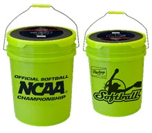 Rawlings B618 Combo 6 Gallon Optic Yellow Bucket W/ 18 NC12BB Fastpitch Softballs
