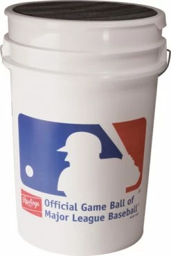 Rawlings Bucket6G6PK White 6 Gallon Ball Bucket W/ Padded Lid -baseball Sales rawlings bucket6g6pk white 6 gallon ball bucket w padded lid 9