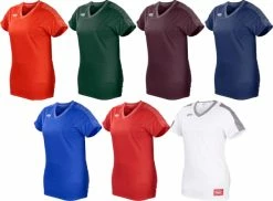 Rawlings Launch WLNCHJG Girls's Short Sleeve V-Neck Jersey -baseball Sales rawlings launch wlnchjg girls s short sleeve v neck jersey 14